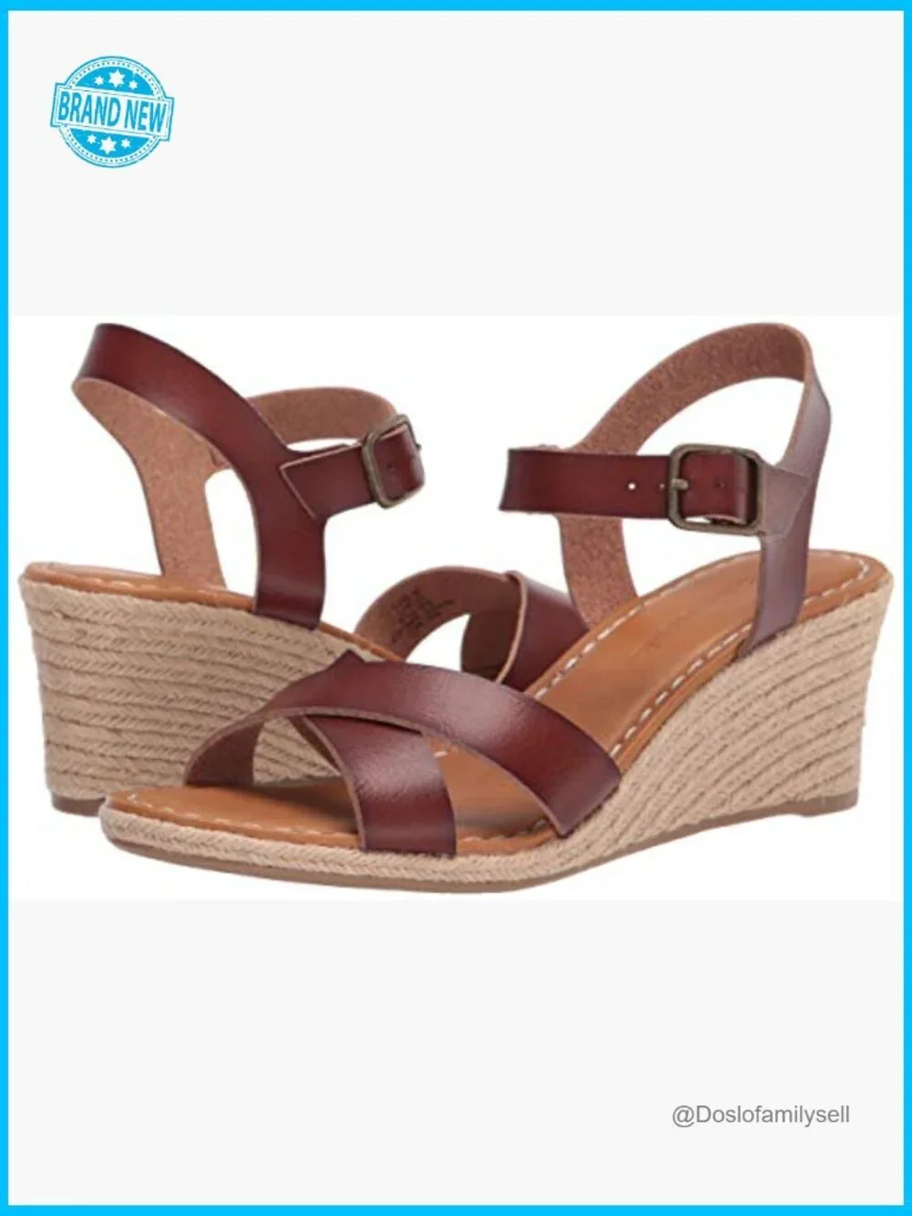 Espadrille Wedge Sandals Ankle Strap Padded Insole Memory Foam Faux Leather